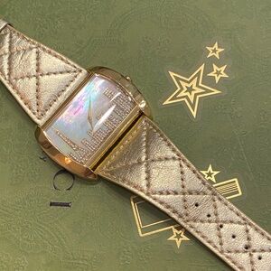 Moog Gold Tone Watch with Paris Cityscape Design